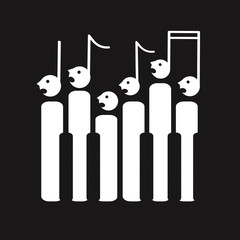 Piano choir black and white