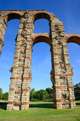Los Milagros aqueduct in Merida, Spain.