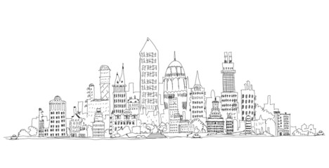 Obraz premium Abstract modern city sketch