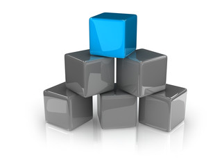 Obraz premium blue cube