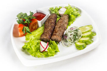 Barbecue kebab with vegetable