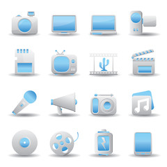 Multimedia and technology Icons - vector icon set