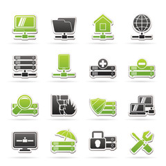 server, hosting and internet icons - vector icon set