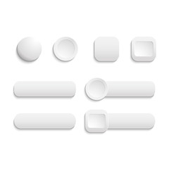 Fototapeta Vector  realistic Matted white color Web  buttons  symbol set is obraz