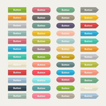 Vector Web  color buttons in flat stile isolated on a with backg