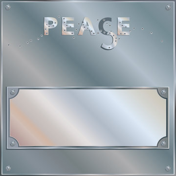 Bullet Holes Riddled Plaque - PEACE - Illustration