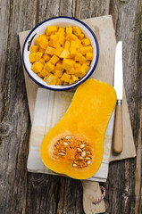 Geschnittener Butternusskürbis