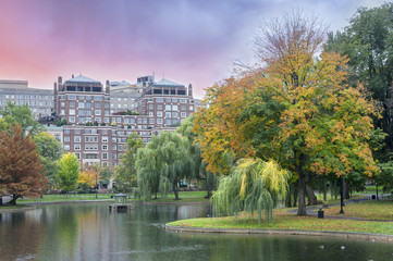Fall colors Boston Common and Public Garden, Boston USA