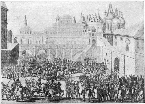 Entry of the French Army in Moscow. French invasion of Russia