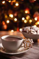 Chocolate milk with homemade biscuit