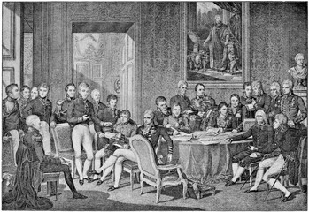 Congress of Vienna in 1814 by engraving Jean Godefroy - obrazy, fototapety, plakaty