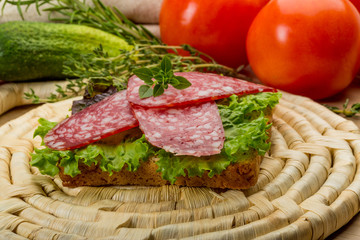 Salami sausages