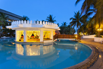 Pool Landscape At Night