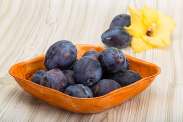 Fresh ripe prunes