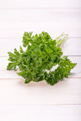 Parsley on table close-up 