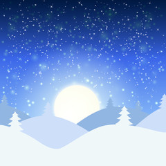Naklejka premium Vector illustration of winter landscape