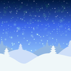Fototapeta na wymiar Vector illustration of winter landscape