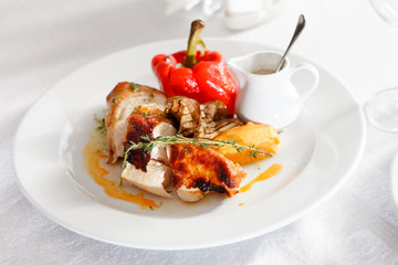 grilled chicken with vegetables