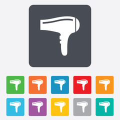Hairdryer sign icon. Hair drying symbol.