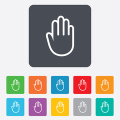 Obraz premium Hand sign icon. No Entry or stop symbol.