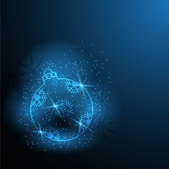 Shiny Christmas tree ball with snowflakes