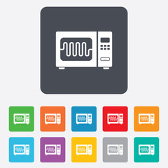 Microwave oven sign icon. Kitchen electric stove