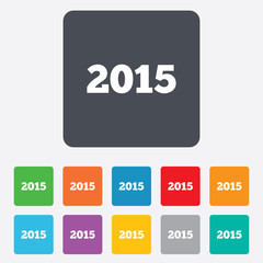 Happy new year 2015 sign icon. Calendar date.