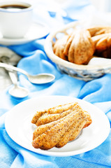 Madeleine cookies with cinnamon and poppy seeds