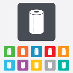 Paper towel sign icon. Kitchen roll symbol.