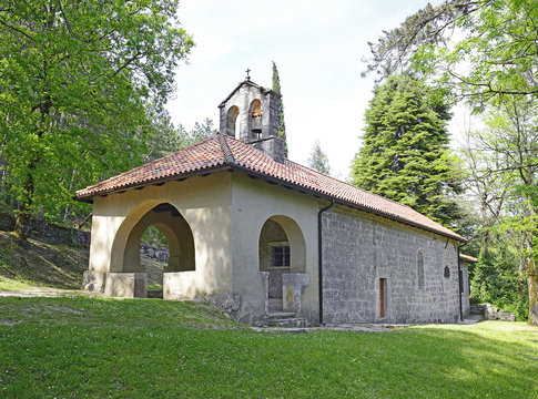 Beram, Cemetery chapel of Our Lady of the Rocks. Istria, Croatia