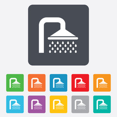 Shower sign icon. Douche with water drops symbol