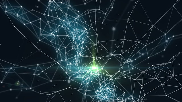 Hypercube 3d trails particles