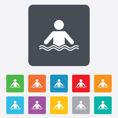 Swimming sign icon. Pool swim symbol.