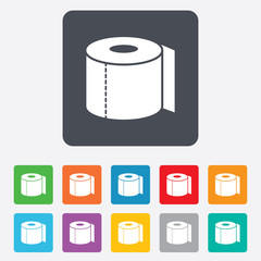 Toilet paper sign icon. WC roll symbol.