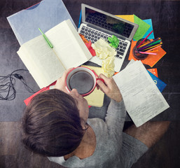 Naklejka premium Messy workplace