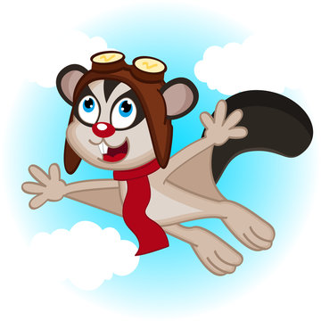 flying squirrel - vector illustration, eps