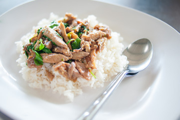 duck with basil leaves