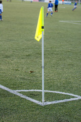 lines and corner flag on soccer field