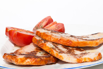fillets marinated turkey and tomato