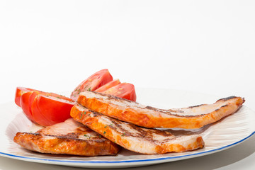 fillets marinated turkey and tomato