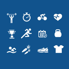 Set health and fitness icons