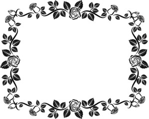 silhouette rose frame