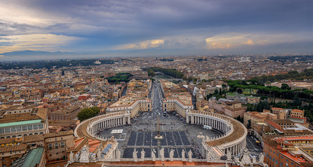 View of Rome from Dome of Saint Peter Basilica