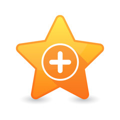 Isolated star icon with a sum sign