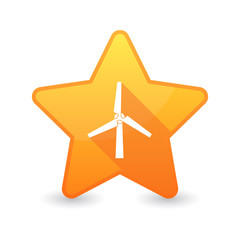 Star icon with a wind generator