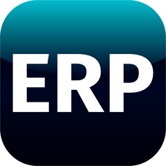 modern erp icon in blue