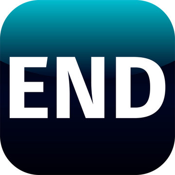 text end blue and white icon