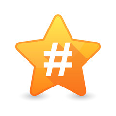 Obraz premium Isolated star icon with a hash tag