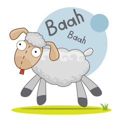 Illustration of cute crazy sheep
