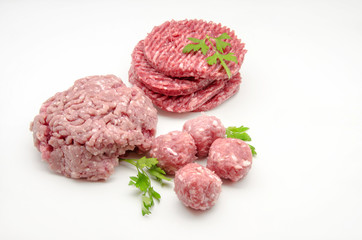 Carne picada,hamburgesas y albondigas